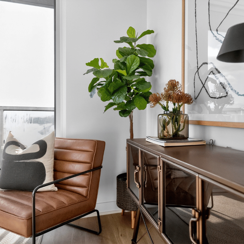 Staged living room at 610 Martin Grove.